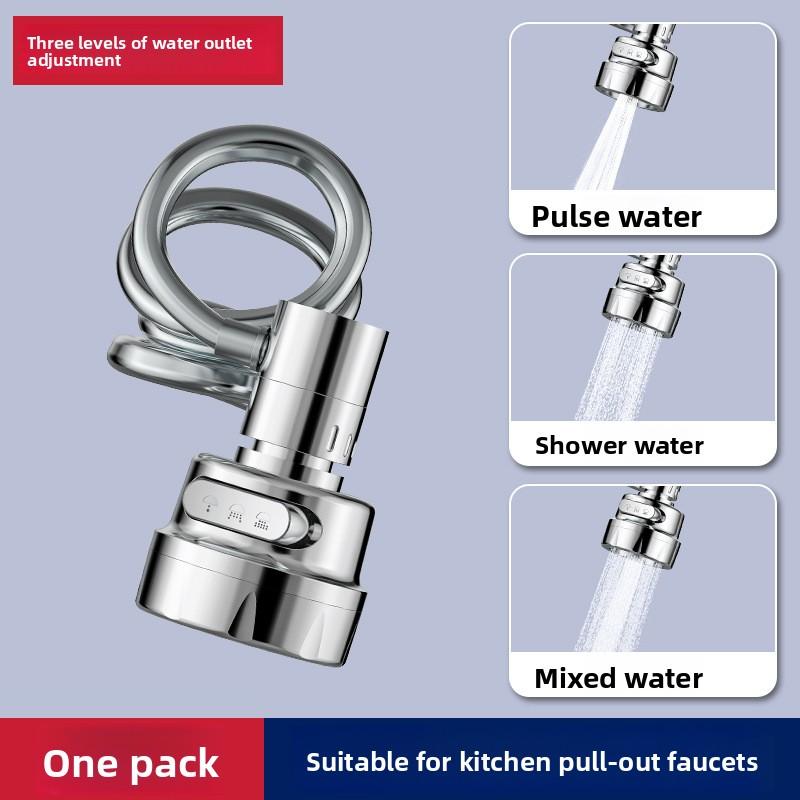 

Retractable Three-gear Faucet Extender with Pressurization Splash-proof Function Universal for Kitchen and Bathroom Universal