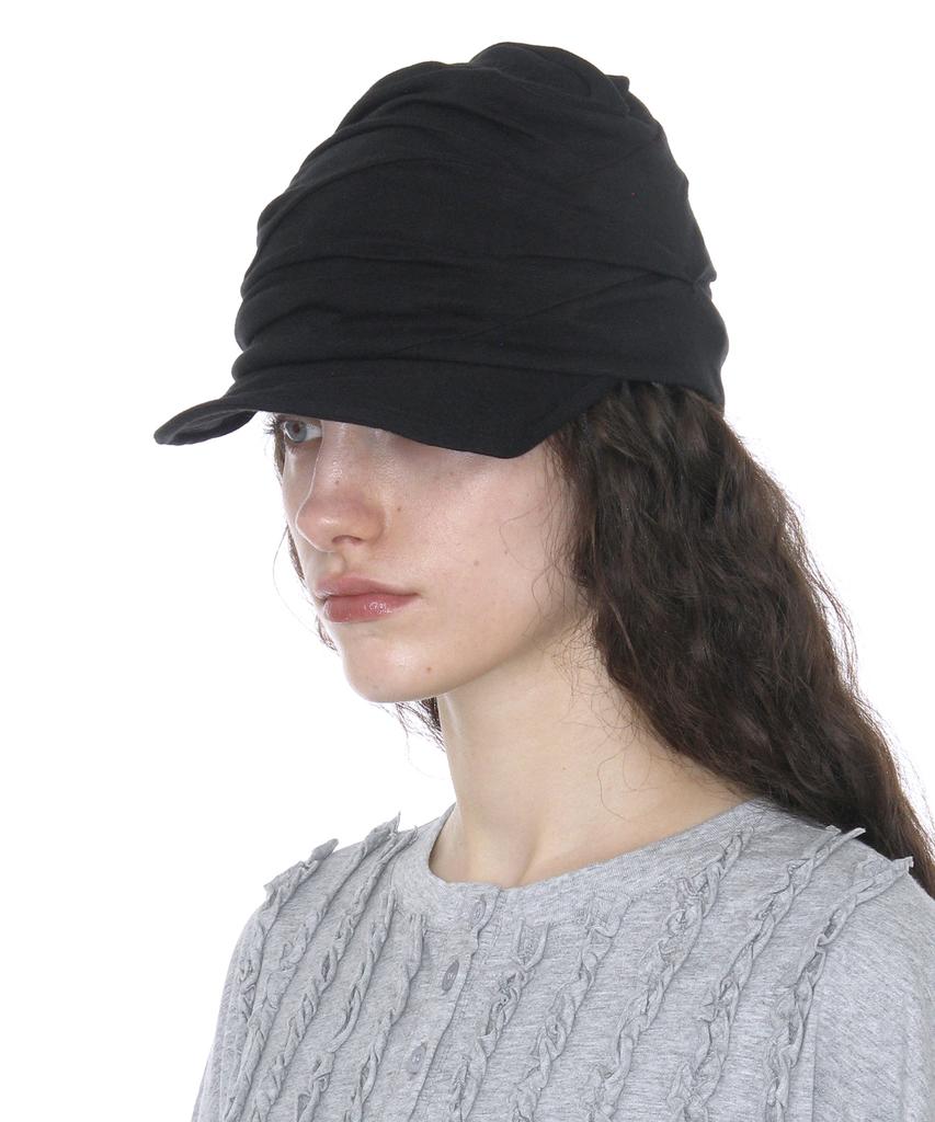 PARTIMENTO WOMEN Luched Drape Hat_Black