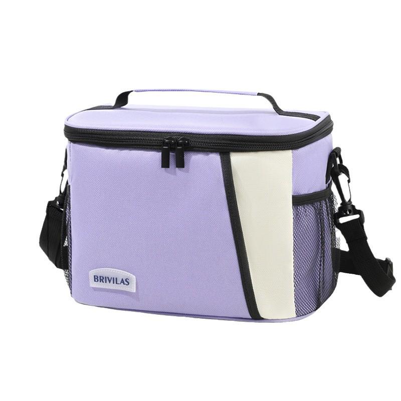 Large Capacity Color Block Insulated Crossbody Lunch Bag & Picnic Tote