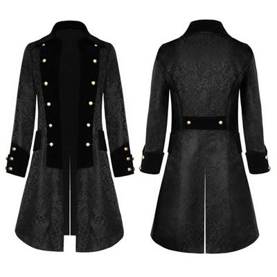 Pánská knoflíková móda Steampunk Vintage bunda Gotický Frock kabát Frak