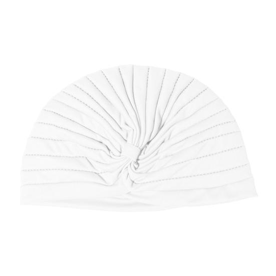 Yoga Hat with Satin Lining Hair Protection Frizz Control Soft Breathable Turban Nightcap High-Elastic Pleated Fabric Turban Hat