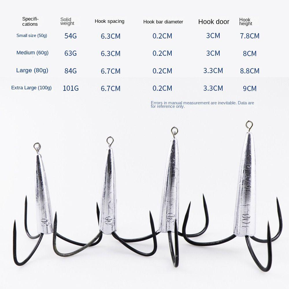 Super Sharp Three Hook Round Bend Treble Huge Fishhooks Huge Treble Hooks  Saltwater