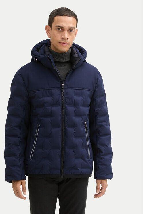 Winter Jacket Tom Tailor Hybrid Puffer Jacket With Detachable Hood (1041324) Sky Captain Blue