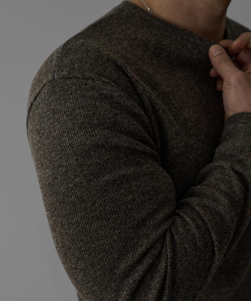 Baulopeulodeogteu Hairy Muscle Round Long Sleeve Knit Tee [Brown]