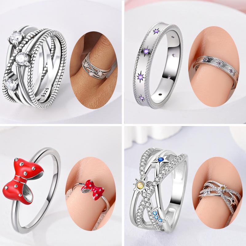 New 925 Silver Rings Zircon Sparkling CZ Rings Rings For Women Original Wedding Fine Jewelry Accessories Gifts