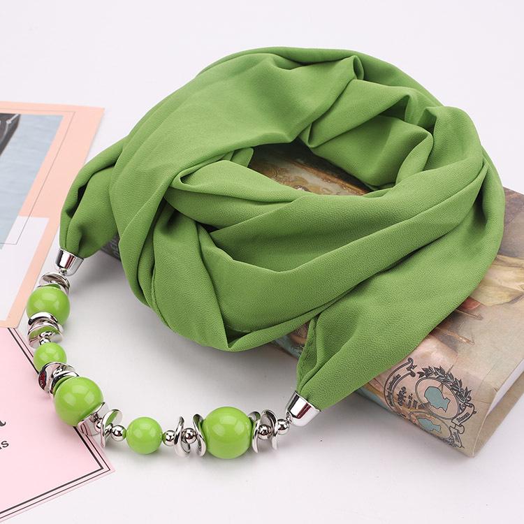 Wunderschöner Perlenanhänger Ring Schal Damen Schal Schal Schmuck Halskette Ethnischer Stil Chiffonschal