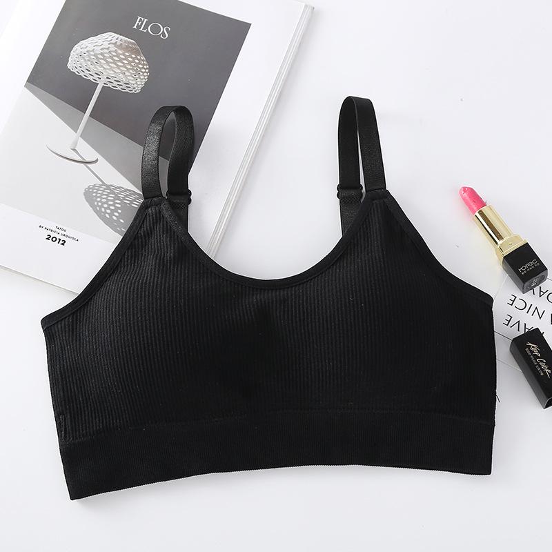 

Seamless Ribbed Teddy Bear Bandeau Strapless Wireless Sleep Bra One Size