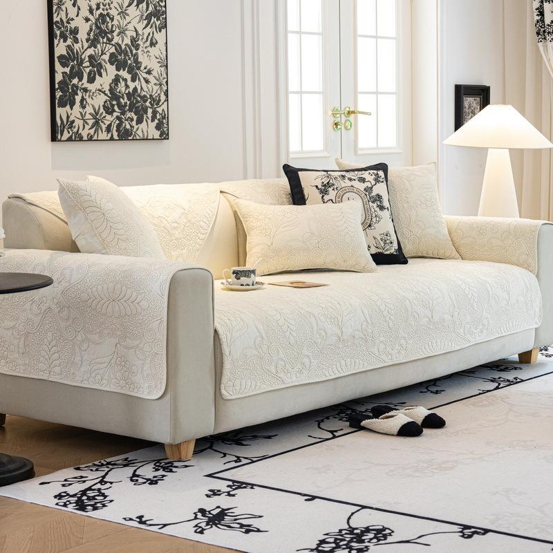 Cotton Sofa Cushion Cotton Fabric Non-Slip Simple Universal Chinese Sofa Cover Cover Cloth Cushion