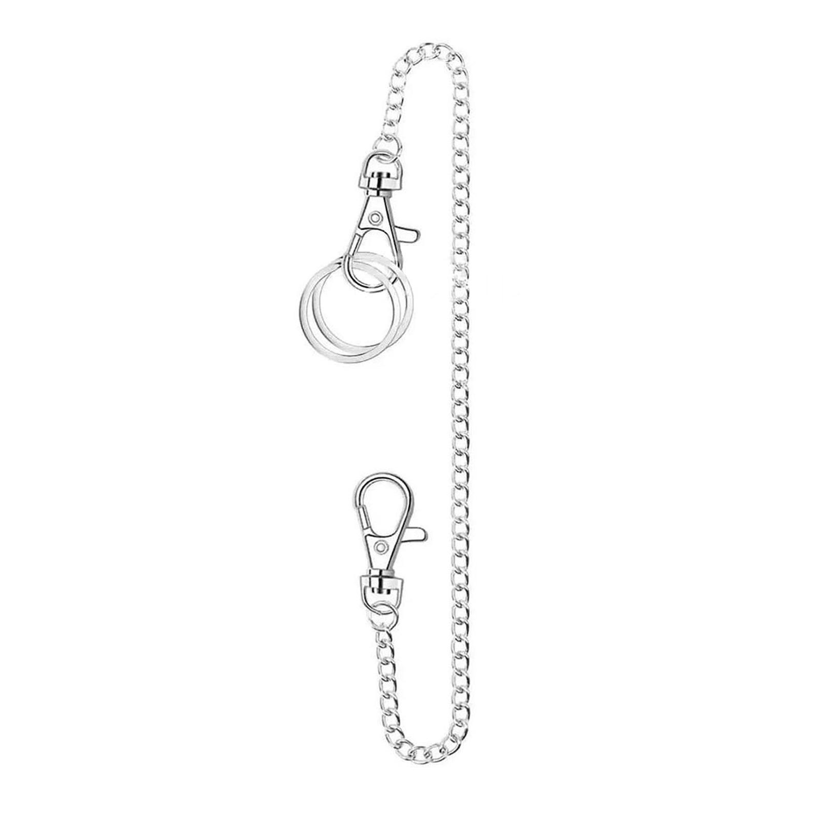 

Pocket Chain with Keyring for Pants Belt Jeans Biker Skull Wallet Chain Cool Wallet Keychain For Bike Jean Gothic Rock 25cm