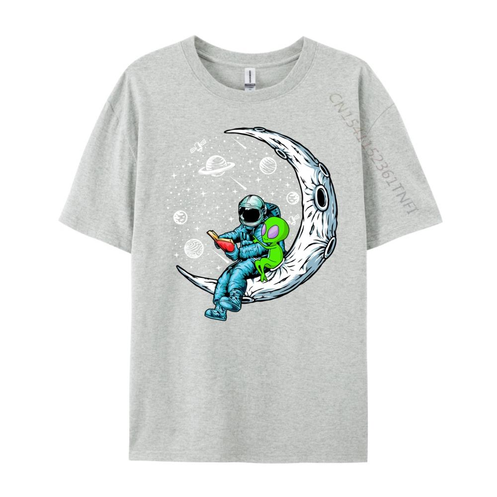 Funny Alien Astronaut Reads Book Outer Space Book Readers Cute Oversized T Shirt Unisex Short Sleeve Tee Cinco de Mayo