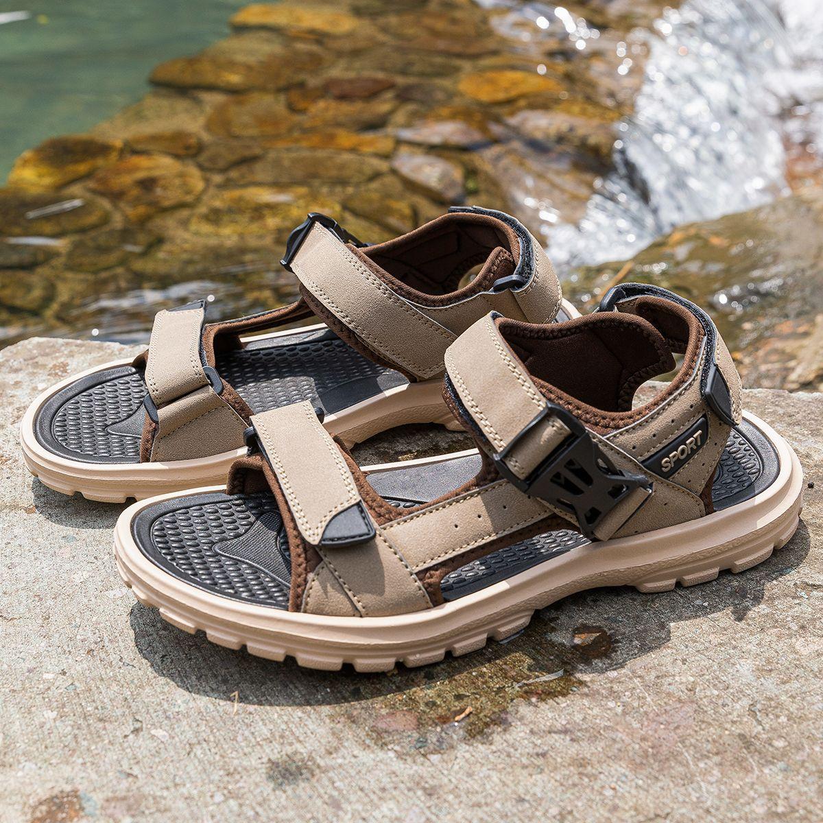 

Lidani cool slippers men s summer non-slip thick soles increase height, comfortable and breathable outside, beach sports sandals men s 45 хакі