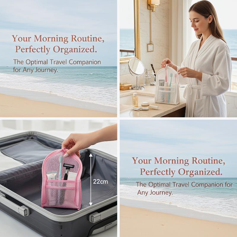 Large Capacity PVC Cosmetic Bag Waterproof Space Saving Toothbrush Toiletry Pouch Zipper Closure Vertical Design