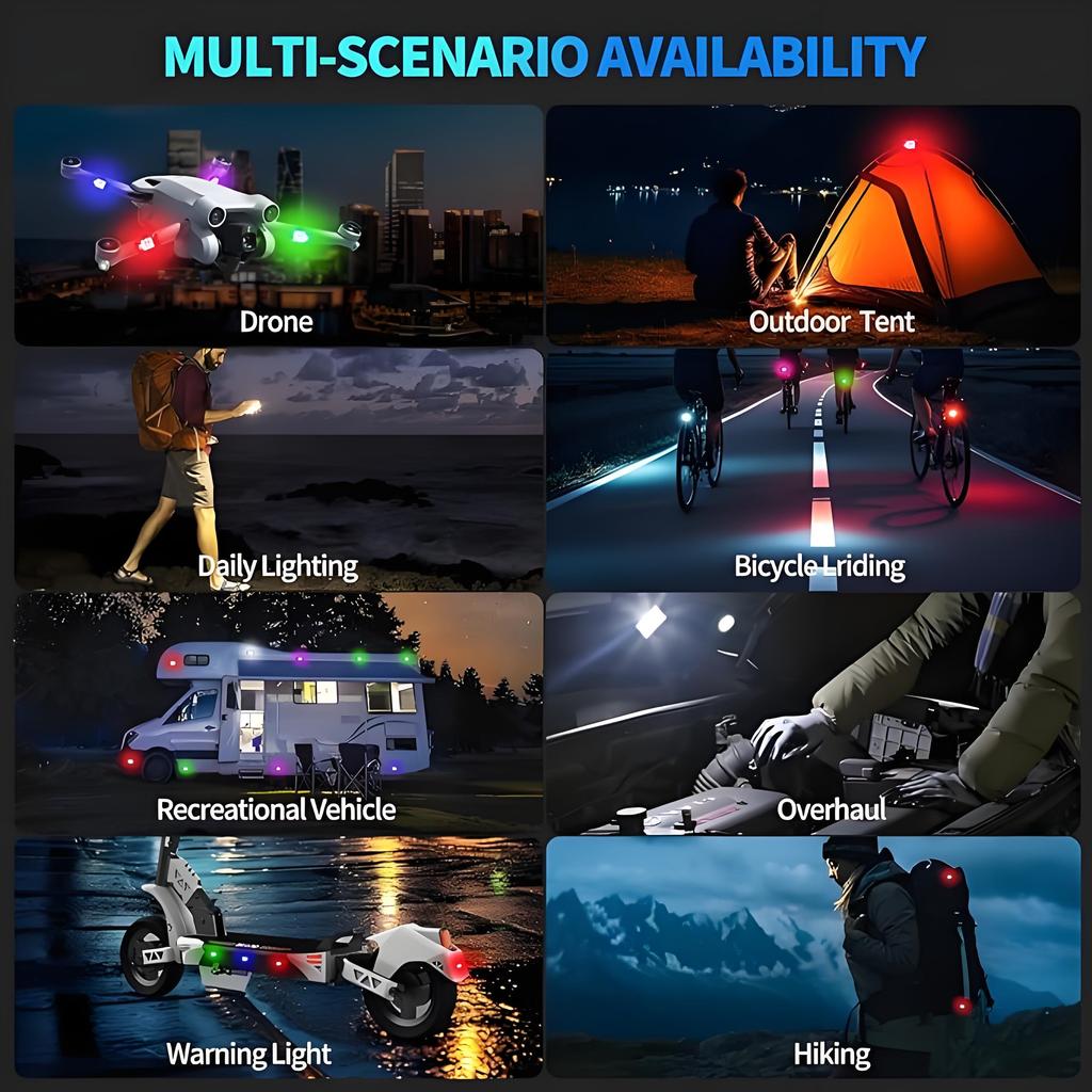 Led Motorcycle Drone Strobe Warning Light Flashing Light Portable Anti-Collision Light Wireless Remote Control Bike Safety Light