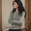 Luxury Tencel Wool Soft Long-Sleeve Slim-Fit Round Neck T-Shirt for Women - 2024 Autumn Collection