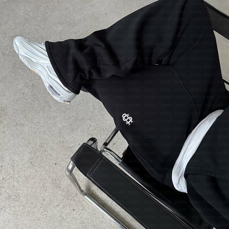 2025 Spring Y2K Rap Style Casual Embroidered Logo Loose Fit Couple Pants for Men and Women