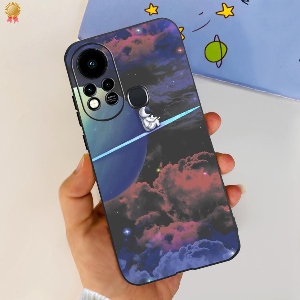 For Infinix Hot 11s Case Back Cover Clear Cute Cat Black Soft Silicone Coque For Infinix Hot11S Hot 11S Phone Case Bumper Fudna