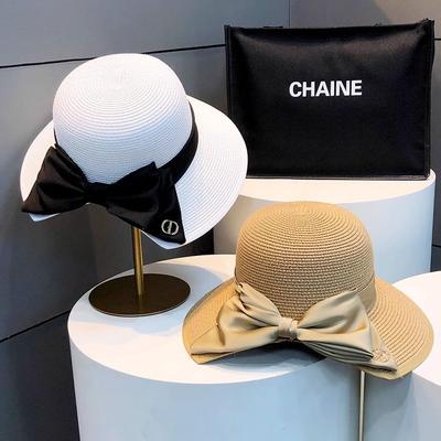 Premium Temperament Straw Hat Bow Sun Hat Travel Seaside Vacation Sun Protection Big Eaves Straw Beach Hat