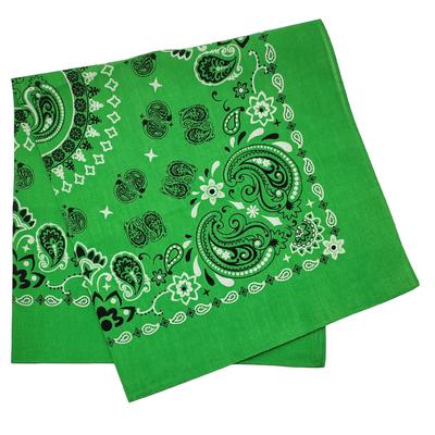 Trifong Paisley Bandana Green Cotton 100% Quick Dry Fade Resistant 55cm X 55cm