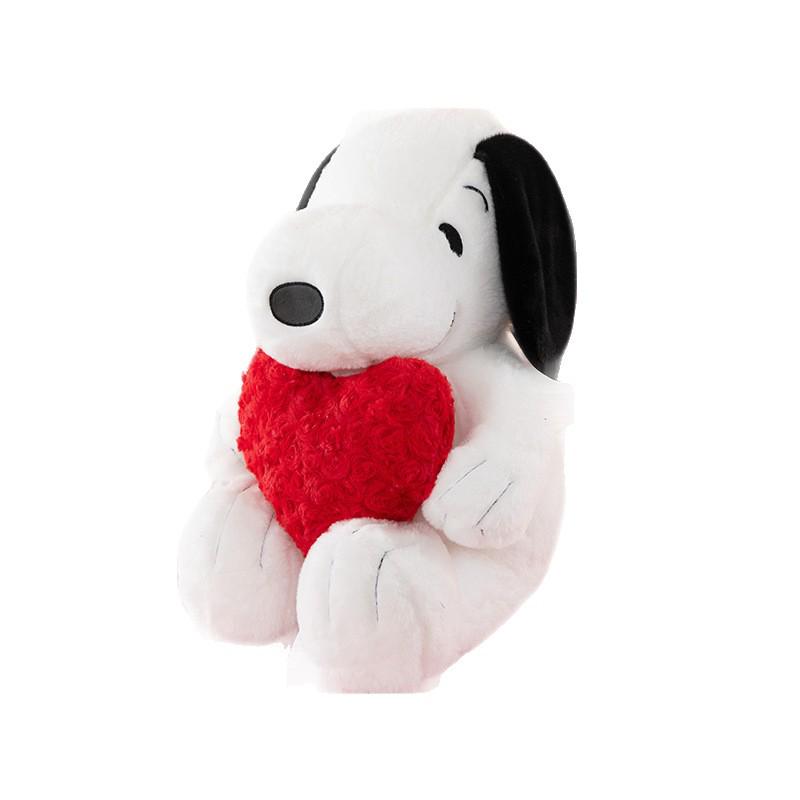Cuscino Peluche Snoopy Fiore Cuore - Grande Regalo di Compleanno per Bambine