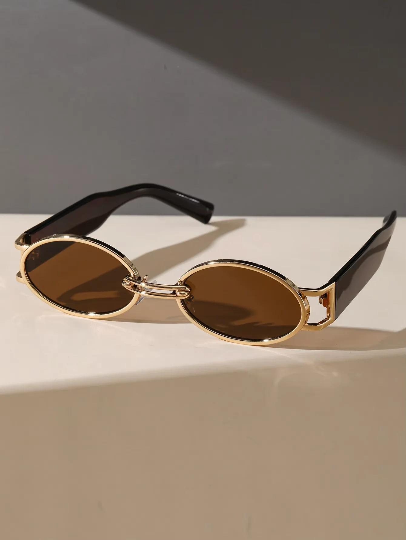 

New Unisex Plastic Fashion Oval Sunglasses for Street Photography Beach Travel Party, and Driving Accessories Eyewear 1PC