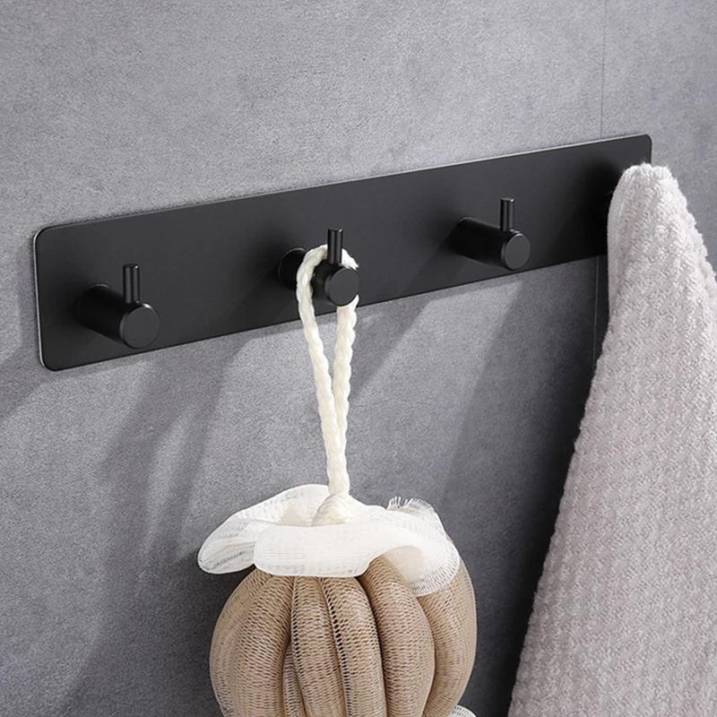 Stainless Steel Wall Hook 3M Self Adhesive Wall Door Hook Towel Clothes Robe Rack Toilet Accessories Bathroom Shower Accessories