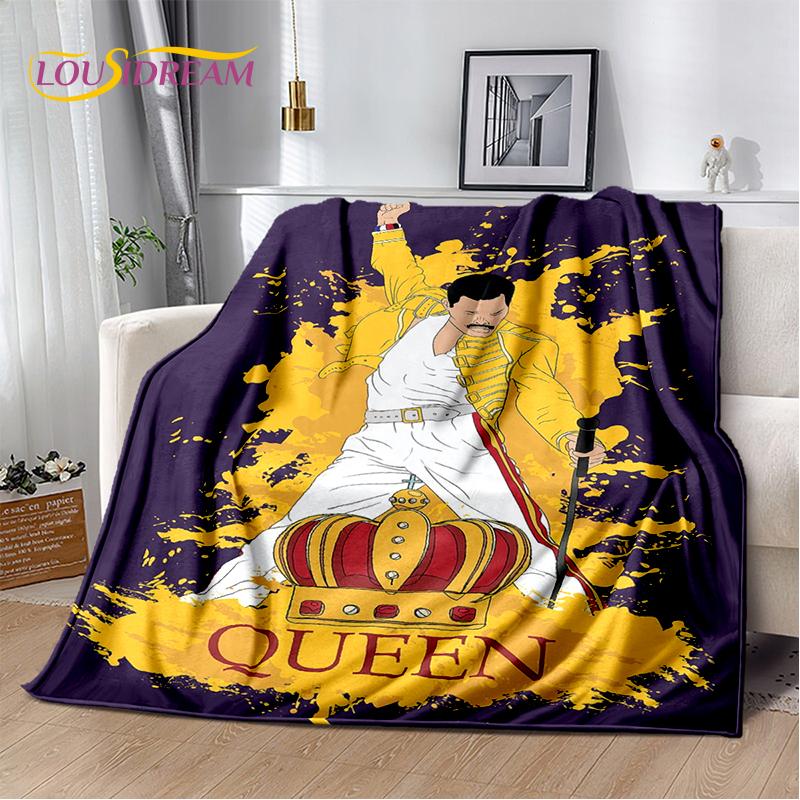2025 Classics Queen-Rock-Band Freddie Blanket,Soft Throw Blanket for Home Bedroom Bed Sofa Picnic Travel Office Cover Gifts Kids