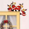 Christmas1pcs Christmas Door Frame Decoration - Funny Santa Claus and Elk Wooden Pendant Suitable For Doors, Walls, and Windows