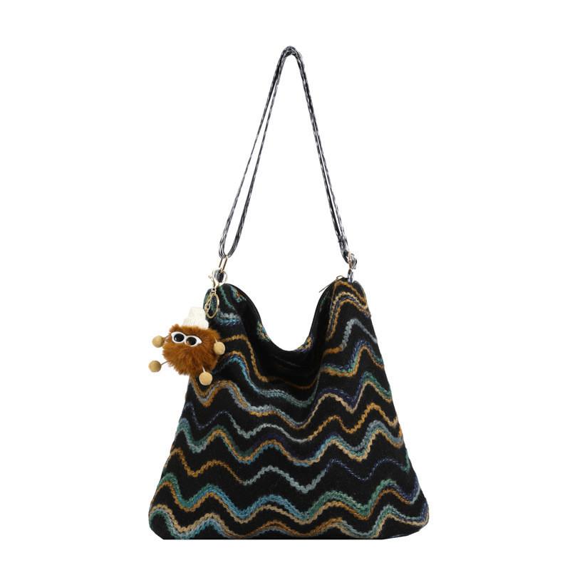 

Trendy Bohemian Tote Bag Women s Purse 2024 New Arrival Spring Large Capacity Shoulder Bag Ladies Casual Bag Wholesale чорний