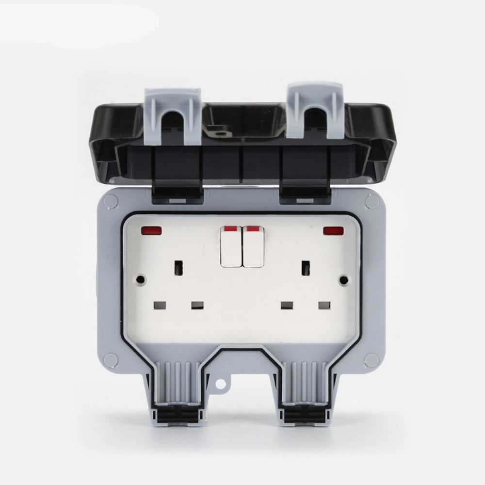 Waterproof Design Wall Switch Socket UK Plug USB Port Outdoor Switched Power Socket IP66 Waterproof Dust Proof Electrical Outlet