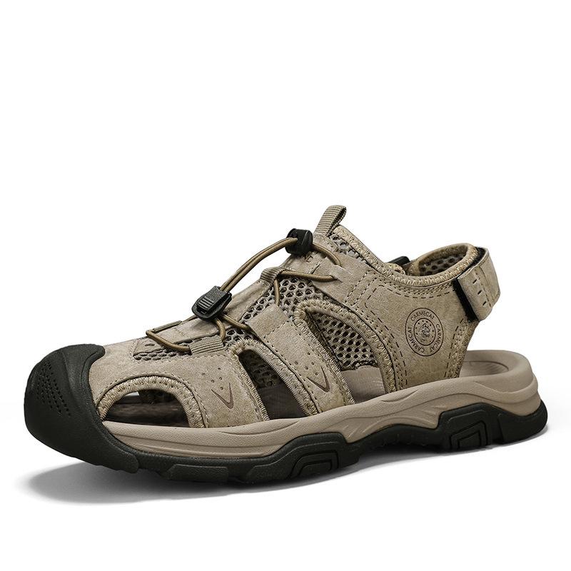 Men s 2025 Summer Breathable Closed-Toe Beach Sandals – Non-Slip, Soft Sole 46