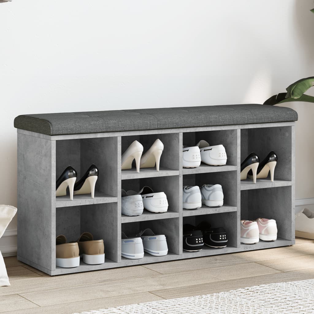 Vidaxl Shoe Bench, Concrete Grey, 102X32X50 Cm