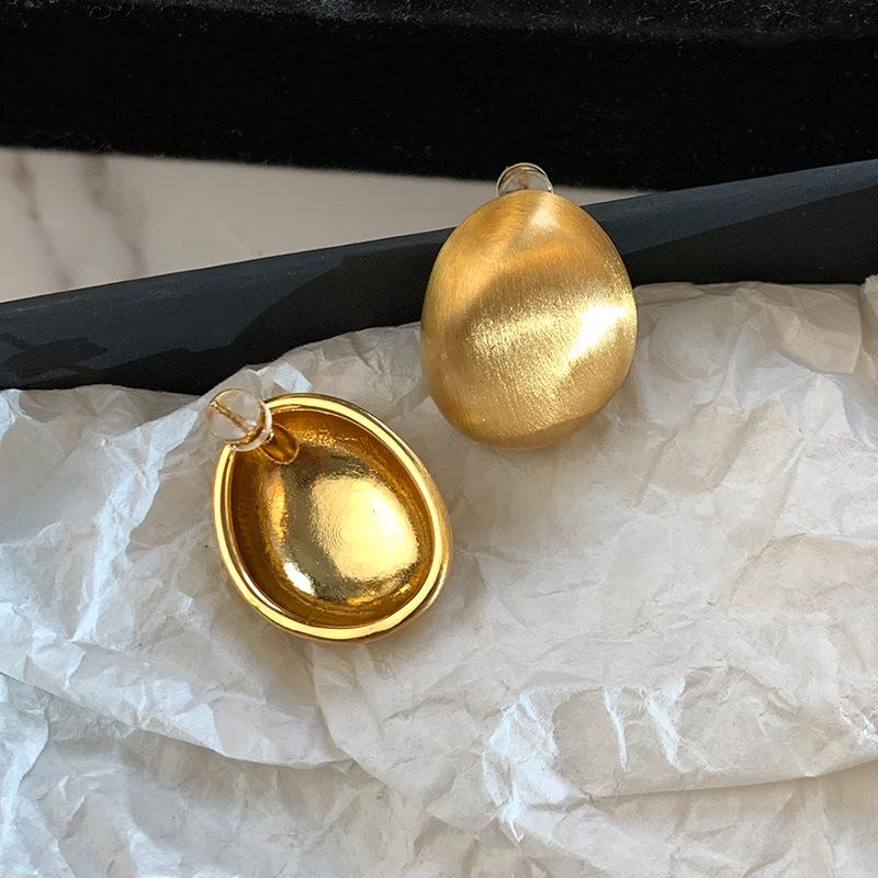 925 Silver Needle Retro Brushed Metal Ball Earrings Women's Niche Temperament High-end Stud Earrings New Earrings