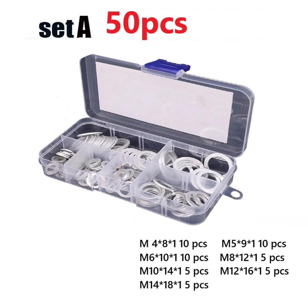 

Медная Шайба Плоское Кольцо Уплотнительная Прокладка Набор Красная Медь Материал 50pcs aluminum sheet