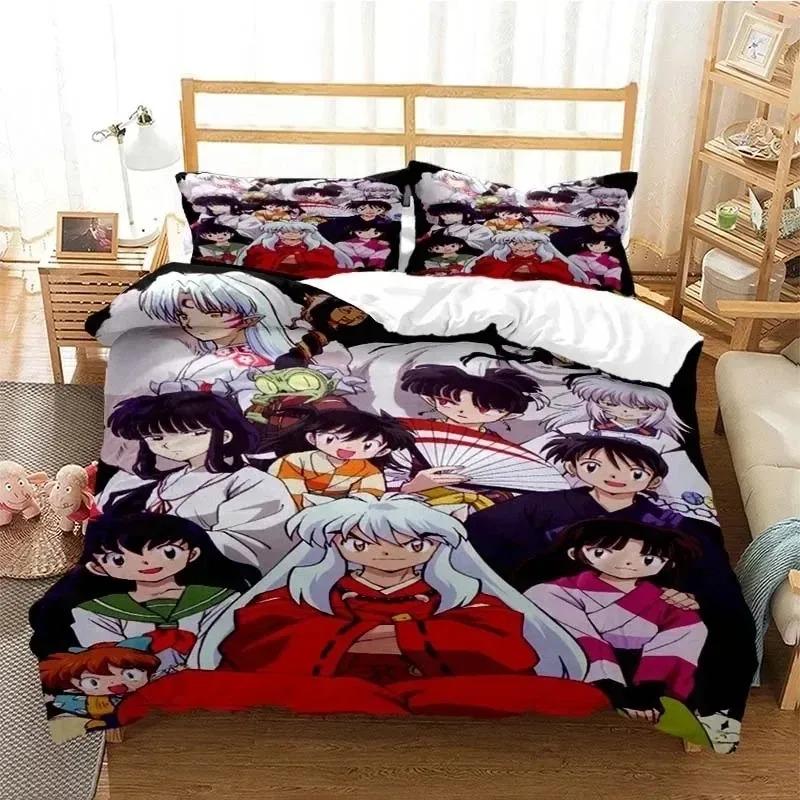 3D Printed Anime Inuyasha Duvet Cover Sesshoumaru Bedding Set And Double Twin Full Queen King Adult Kids Bedclothes Quilt Cover