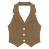 Women's Vests Halter Neck V-Neck Office Ladies Crop Tops Formal Elegant OL Waistcoat Suits Vest