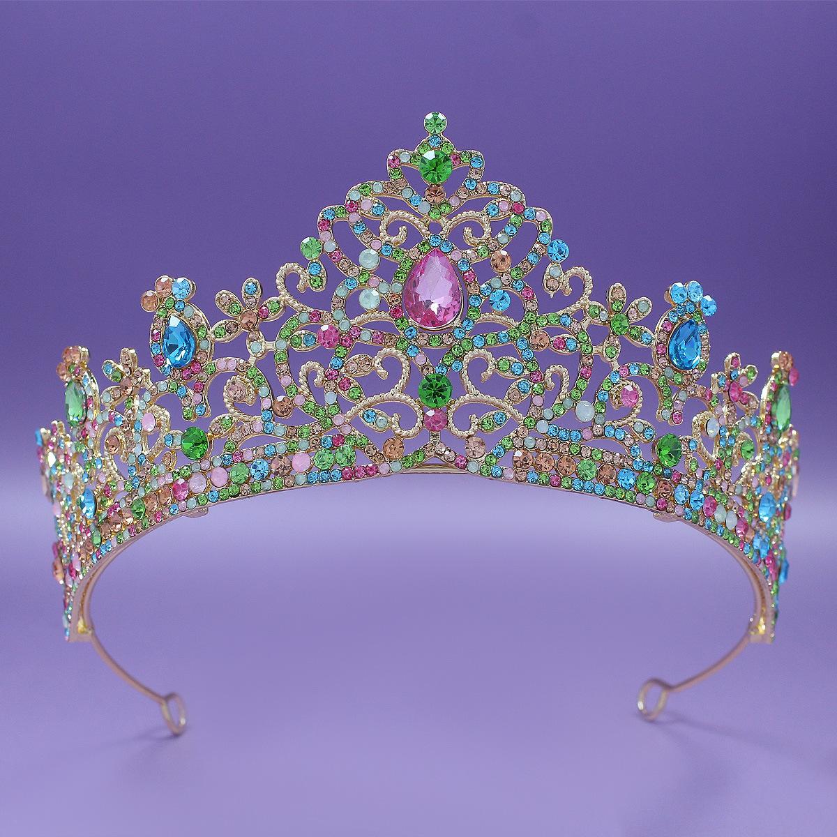 

Свадебная корона Бриллиантовая корона Роскошные украшения для вечеринок и балов Аксессуары для конкурса красоты Корона 14.7CM