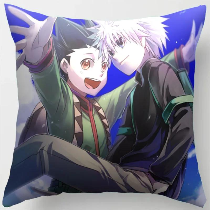 45CM Anime HUNTER Hisoka Kurapika Killua Zoldyck Druck Kissenbezug Wohnzimmer Zuhause Sofa Auto Dekoration Kissenbezug Kissenbezug