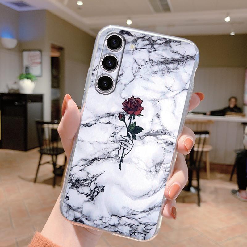 For Samsung Galaxy S24 Case S24 Plus S 24 Ultra Phone Cover Marble Clear Coque Soft TPU Fundas For Samsung S25 FE S25+ Shell