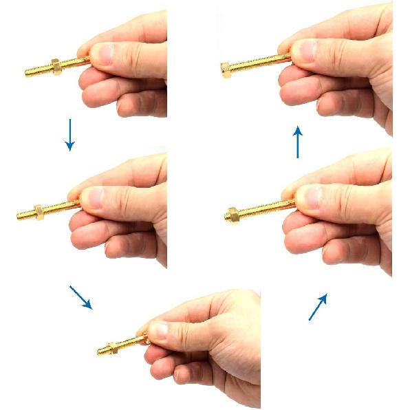 OUERMAMA Nut Off Bolt Magic Tricks with Video Tutorial Autorotation Rotating Screw Magic Props Close Up Gimmick Tricks Magic Toys