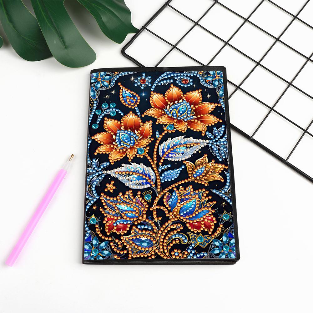 50 Pages A5 Special Shaped Beautiful Pattern 5D Diamond Drawing Book Art Drill Painting Wireless Strip Diary Book for Boys Girls