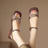 Low-heeled Sandals for Women, Large Size, Retro Leather Shoes