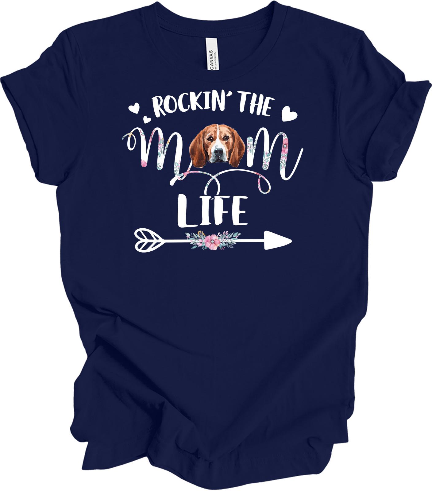 Rockin the Beagle Mom Life T-Shirt - Cute Dog Lover Gift XXL