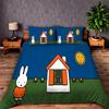 Hot Sale Miffys-Kawaii Bedding Set Soft Polyester Quilt Cover Pillowcase Set Single/Double/Queen for Boys Girls Home Textile