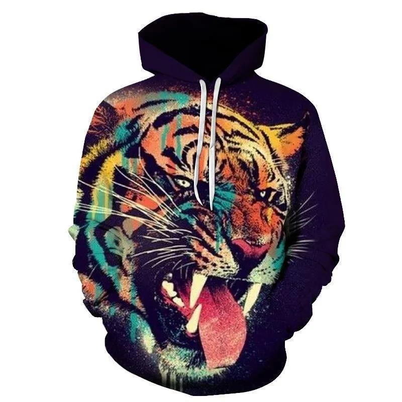 Autumn Winter Hoodies Animal Tiger 3D Print Streetwear Men Women Oversized Sweatshirts Hoodie Pullovers Tracksuits Man Clothing