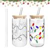 Color Changing Cups With Lids And Straws Christmas Color Changing Cups With Lid Straw Reusable Glass Drink Bottle For Hot