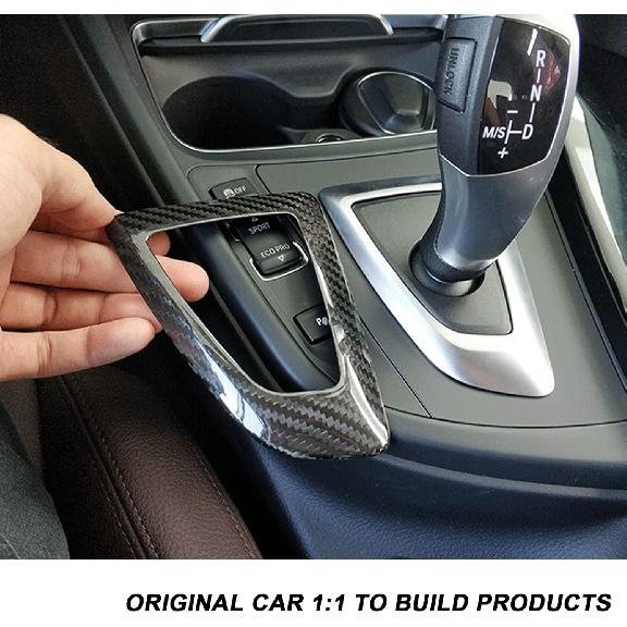 RYANSTAR RACING Carbon Fiber Gear Shift Knob Panel Frame Cover Sticker Interior Trim Compatible with BMW F20 F21 F22 F23 F30 F34 F35 F32 F33 F36 1 2
