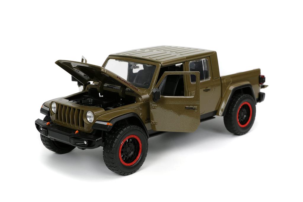 Just Trucks 2020 Jeep Gladiator Car Brown with Tire Toys for Kids and Adults 124 Die-cast Rack,