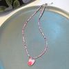 Fashionable Sweet Beads Necklace Short Choker Y2K Colorful Jewelry Pendant Necklace Rice Beads Material for Women Girls