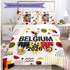 Set Biancheria da Letto Stampata Calcio Belgio 3 Pezzi Copriletto Traspirante Accogliente come Regalo per Inaugurazione Casa o Festa