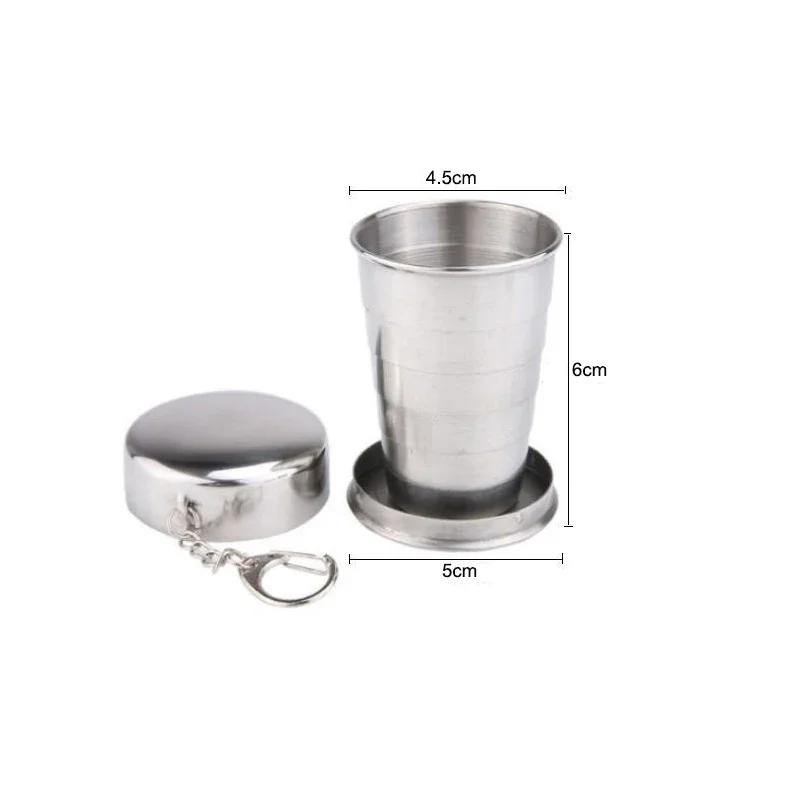 

Portable Stainless Steel Folding Cup Telescopic Mug for Tea Camp Utensils Tableware Folded Cup Outdoor Camping 75ml/150ml/250ml